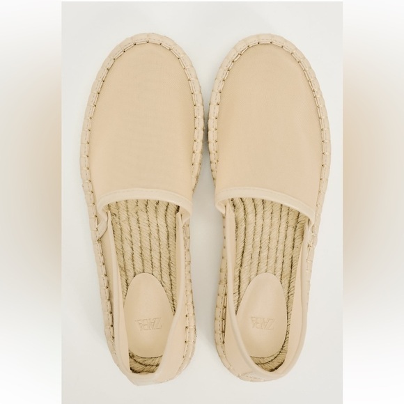 New ZARA Mesh Espadrilles With Jute Sole - Picture 2 of 5